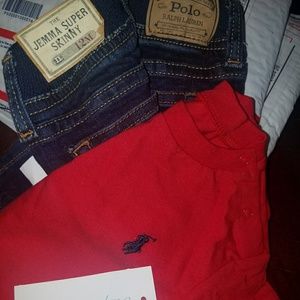 BABY DENIM JEANS & TEE GIRLS 12M